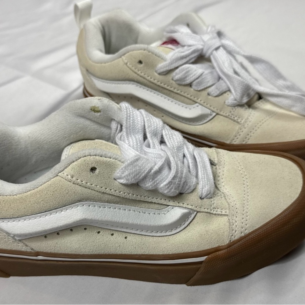 Vans White and Tan Sneakers